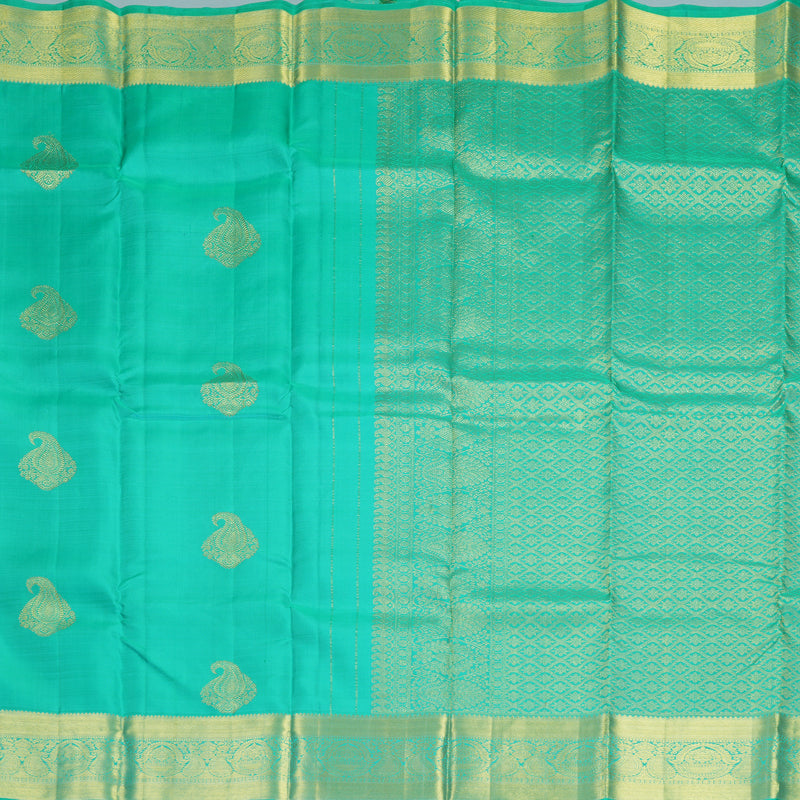 Hayagrivas Handloom Aqua Green Kanjivaram Silk Saree KBF600G1-13