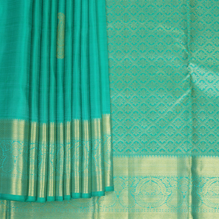 Hayagrivas Handloom Aqua Green Kanjivaram Silk Saree KBF600G1-13