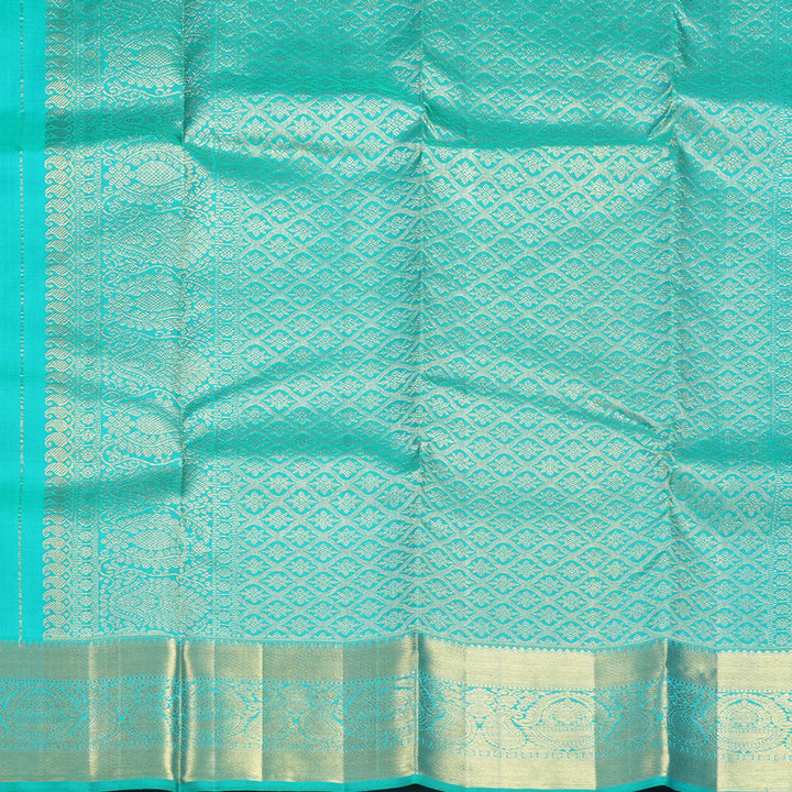 Hayagrivas Handloom Aqua Green Kanjivaram Silk Saree KBF600G1-16