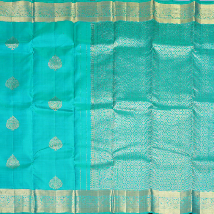 Hayagrivas Handloom Aqua Green Kanjivaram Silk Saree KBF600G1-16