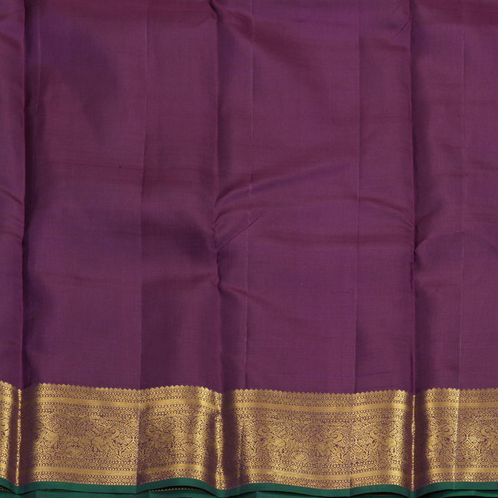 Hayagrivas Handloom Brinjal Purple Kanjivaram Silk Saree KBF600G1-18