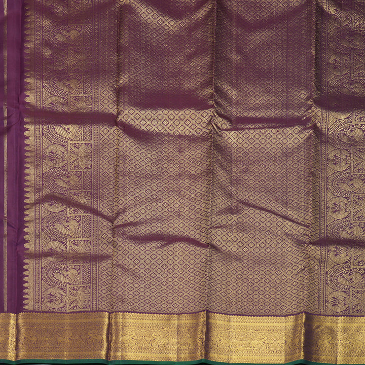 Hayagrivas Handloom Brinjal Purple Kanjivaram Silk Saree KBF600G1-18