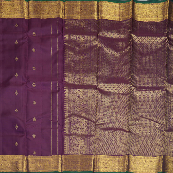 Hayagrivas Handloom Brinjal Purple Kanjivaram Silk Saree KBF600G1-18