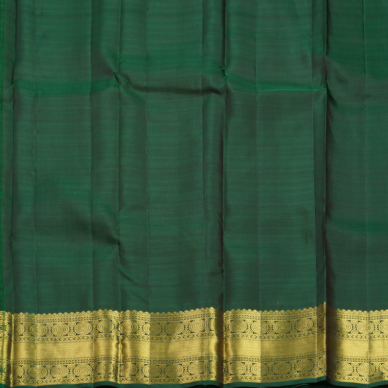 Hayagrivas Handloom Rust Orange Kanjivaram Silk Saree with Bottle Green Border KBF600G1-19
