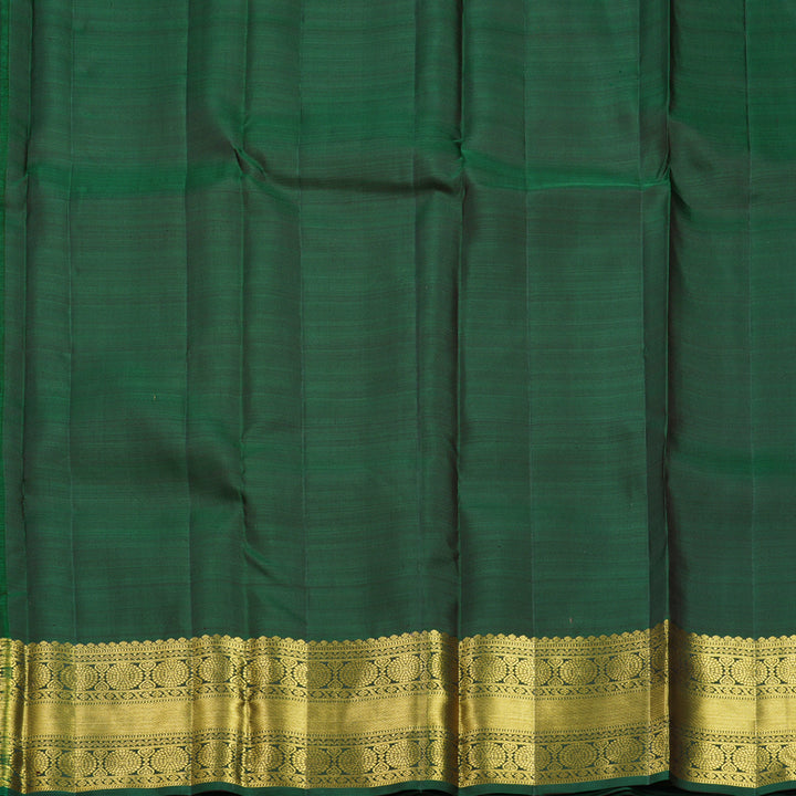 Hayagrivas Handloom Rust Orange Kanjivaram Silk Saree with Bottle Green Border KBF600G1-19