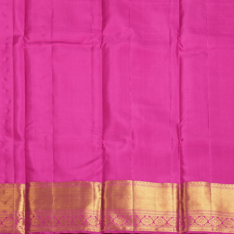 Hayagrivas Handloom Orangish-Pink Kanjivaram Silk Saree with Rani Pink Border KBF600G1-4
