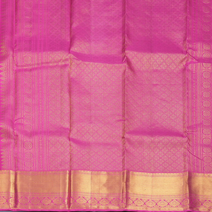 Hayagrivas Handloom Orangish-Pink Kanjivaram Silk Saree with Rani Pink Border KBF600G1-4