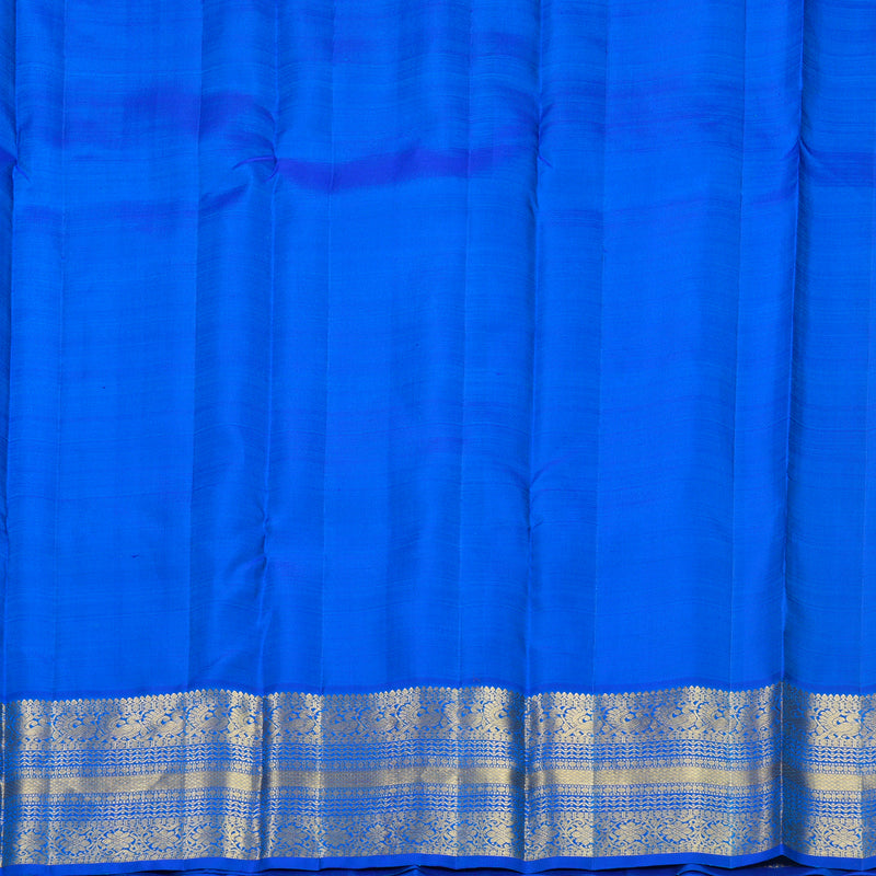 Hayagrivas Handloom Blue-Green Kanjivaram Silk Saree with MS Blue Border KBF600G1-6