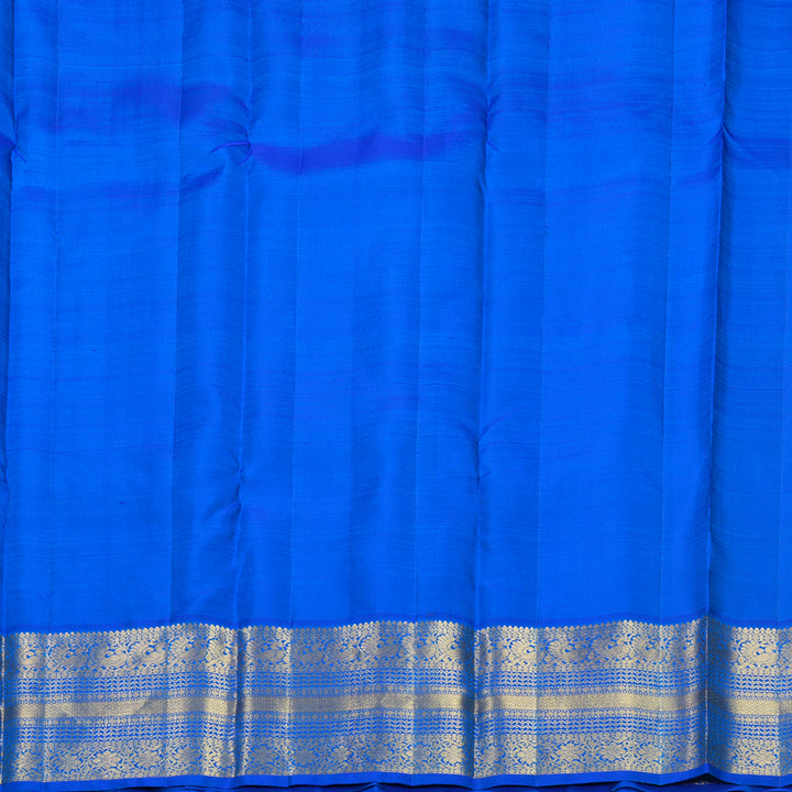 Hayagrivas Handloom Blue-Green Kanjivaram Silk Saree with MS Blue Border KBF600G1-6