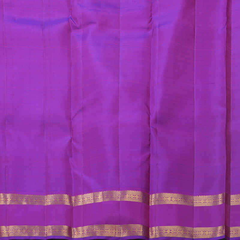 Hayagrivas Handloom Orangish-Pink Kanjivaram Silk Saree with Purple Border KBF600G2-2