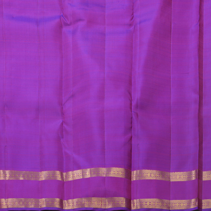 Hayagrivas Handloom Orangish-Pink Kanjivaram Silk Saree with Purple Border KBF600G2-2