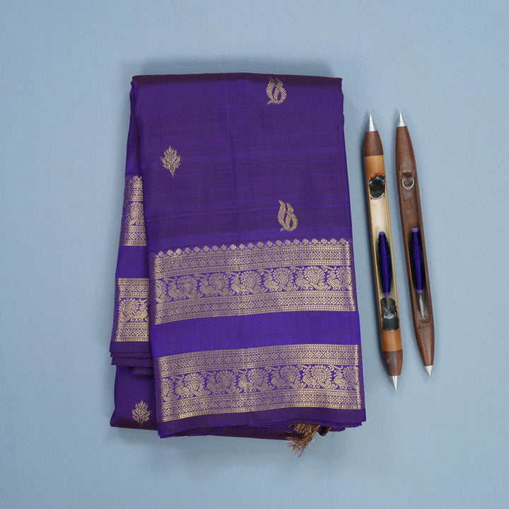 Hayagrivas Handloom Purple Kanjivaram Silk Saree KBF600G2-7