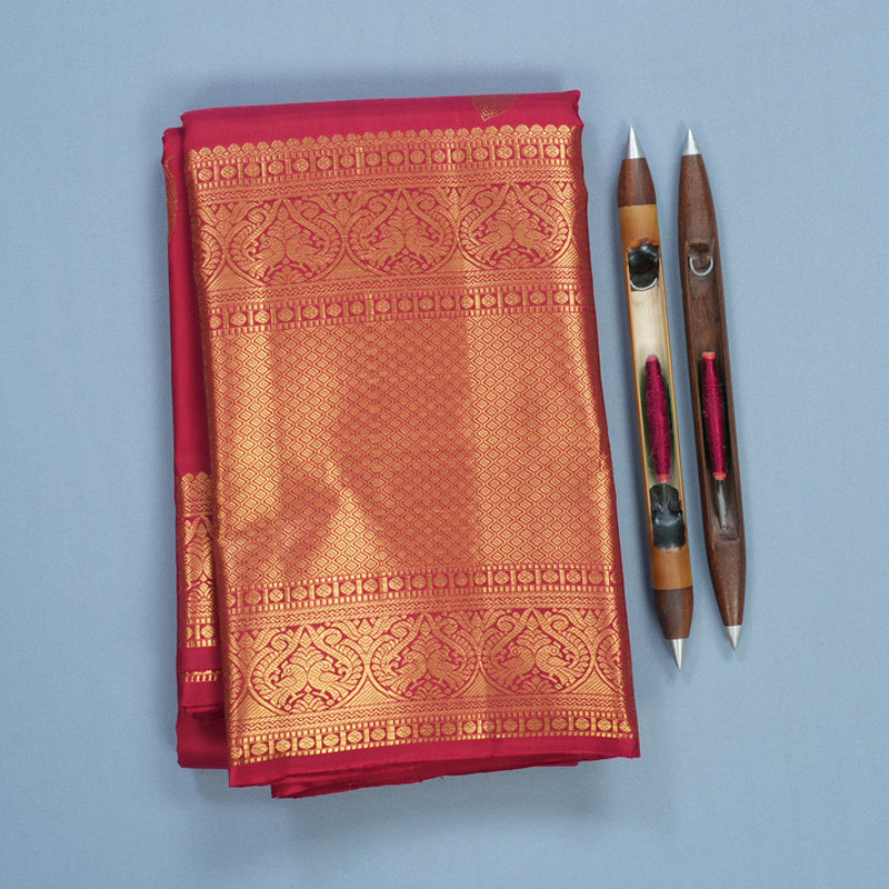 Hayagrivas Handloom Pink Kanjivaram Silk Saree KBF600G3-4