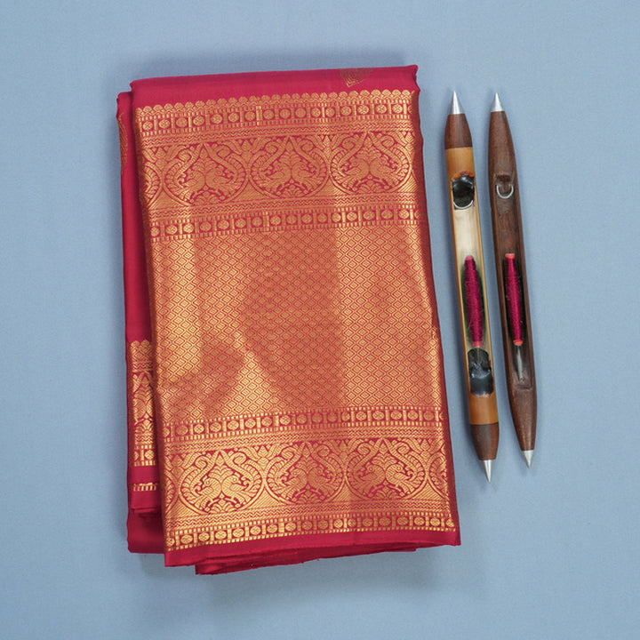 Hayagrivas Handloom Pink Kanjivaram Silk Saree KBF600G3-4