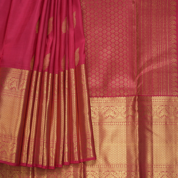 Hayagrivas Handloom Pink Kanjivaram Silk Saree KBF600G3-4