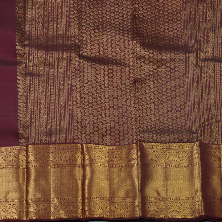 Hayagrivas Handloom Maroon Kanjivaram Silk Saree KBF600G3-7
