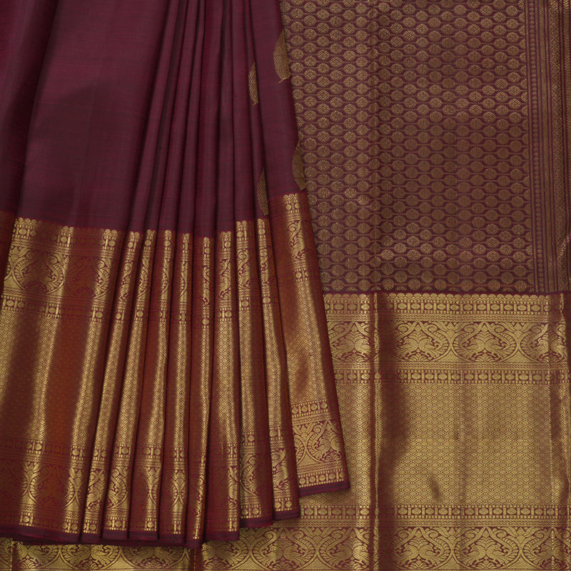Hayagrivas Handloom Maroon Kanjivaram Silk Saree KBF600G3-7