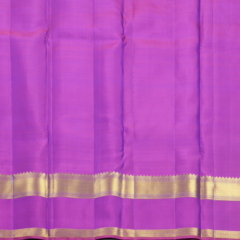 Hayagrivas Handloom Blue-Green Kanjivaram Silk Saree with Purple Border KBF600G5-1
