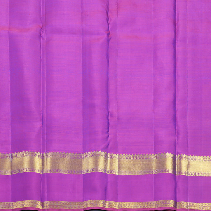Hayagrivas Handloom Blue-Green Kanjivaram Silk Saree with Purple Border KBF600G5-1