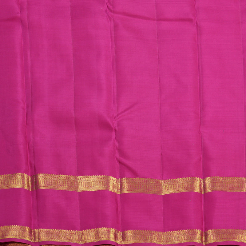 Hayagrivas Handloom Orangish-Pink Kanjivaram Silk Saree with Rani Pink Border KBF600G5-2