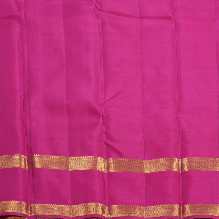 Hayagrivas Handloom Orangish-Pink Kanjivaram Silk Saree with Rani Pink Border KBF600G5-2