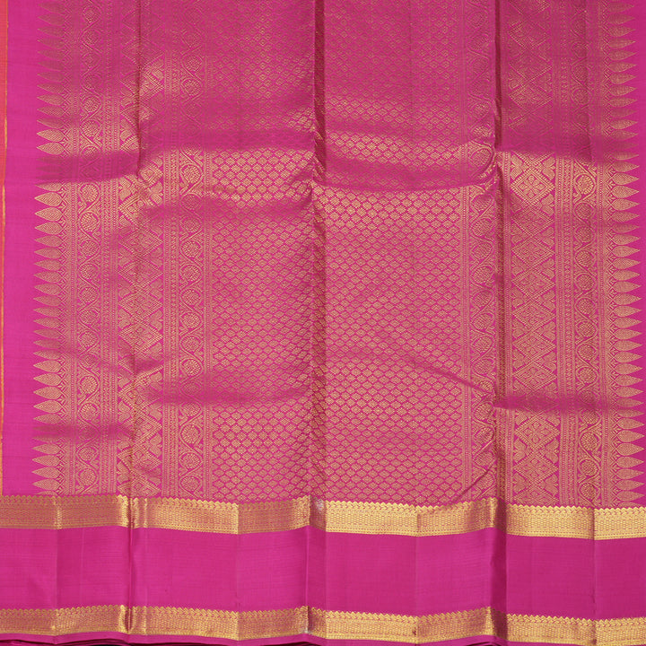 Hayagrivas Handloom Orangish-Pink Kanjivaram Silk Saree with Rani Pink Border KBF600G5-2