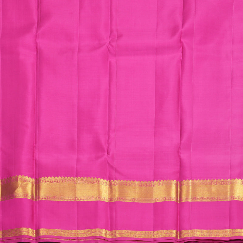 Hayagrivas Handloom Orangish-Pink Kanjivaram Silk Saree with Rani Pink Border KBF600G5-3