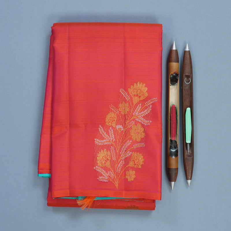 Hayagrivas Handloom Rustic Pink Kanjivaram Silk Saree KBF600G6-1