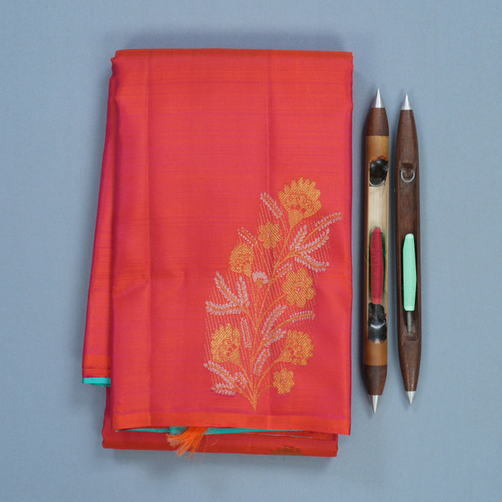 Hayagrivas Handloom Rustic Pink Kanjivaram Silk Saree KBF600G6-1