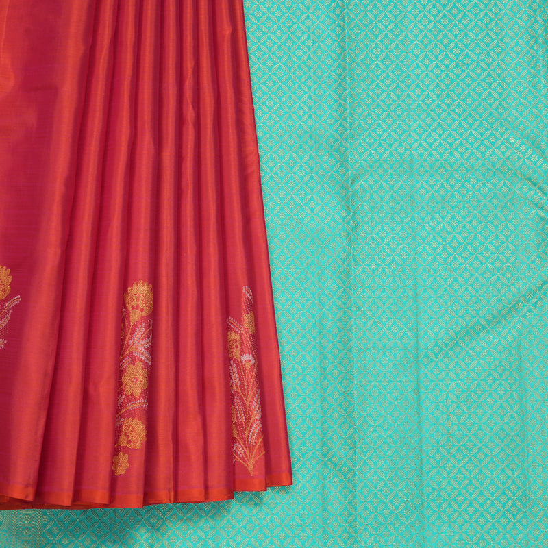 Hayagrivas Handloom Rustic Pink Kanjivaram Silk Saree KBF600G6-1