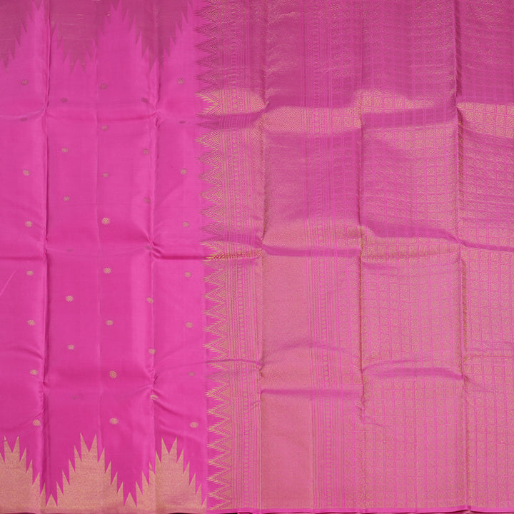 Hayagrivas Handloom Pink Kanjivaram Silk Saree with Temple Border KBF601G2-1