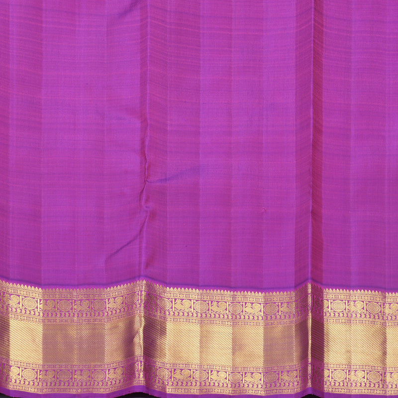 Hayagrivas Handloom Yellow Kanjivaram Silk Saree with Purple Border KBF602G2-1