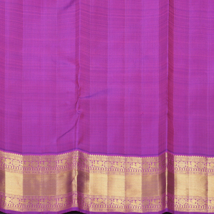 Hayagrivas Handloom Yellow Kanjivaram Silk Saree with Purple Border KBF602G2-1