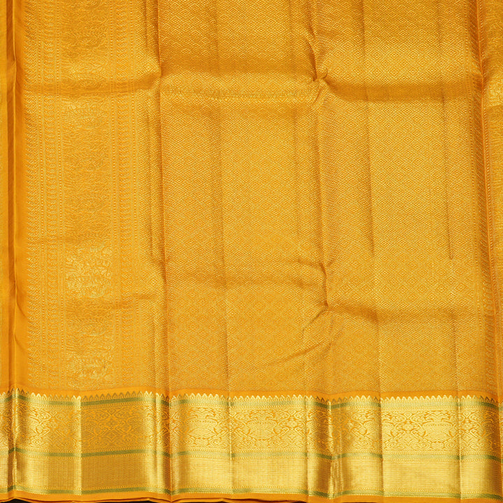 Hayagrivas Handloom Mayilkazhuthu Kanjivaram Silk Saree with Mustard Yellow Border KBF602G2-2