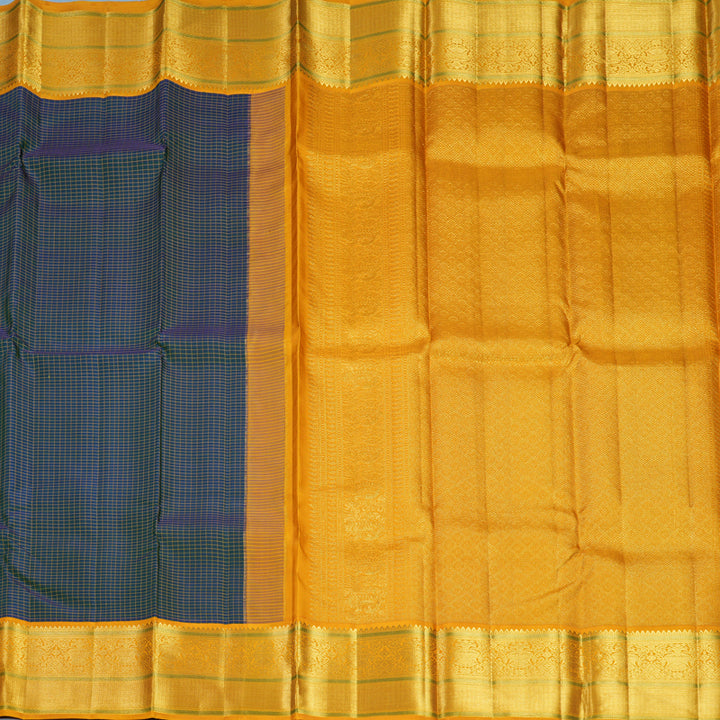 Hayagrivas Handloom Mayilkazhuthu Kanjivaram Silk Saree with Mustard Yellow Border KBF602G2-2
