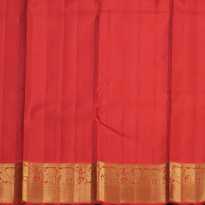 Hayagrivas Handloom Bottle Green Kanjivaram Silk Saree with Red Border KBF602G2-5