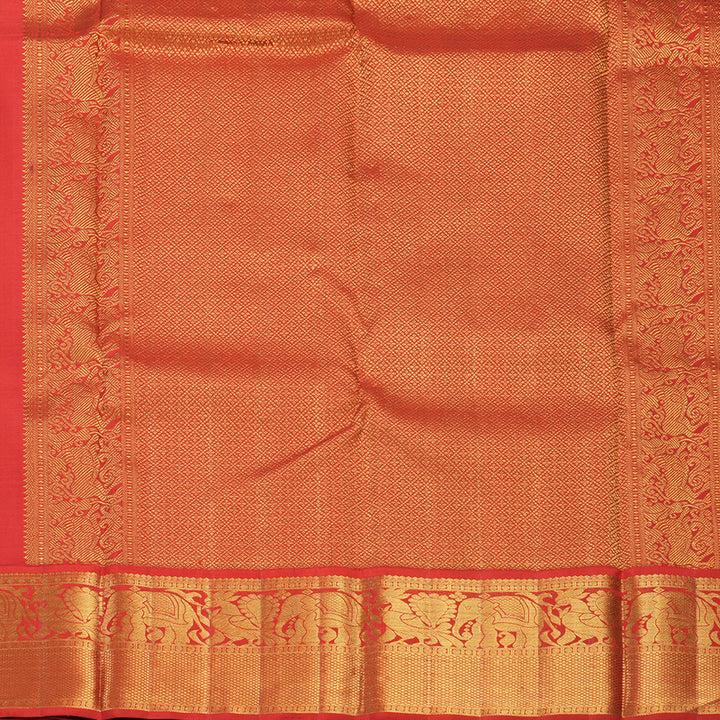 Hayagrivas Handloom Bottle Green Kanjivaram Silk Saree with Red Border KBF602G2-5