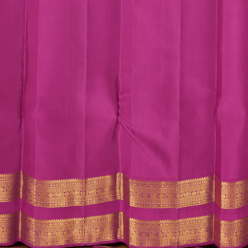 Hayagrivas Handloom Peacock Green Kanjivaram Silk Saree with Vadamalli Purple Border KBF602G3-1