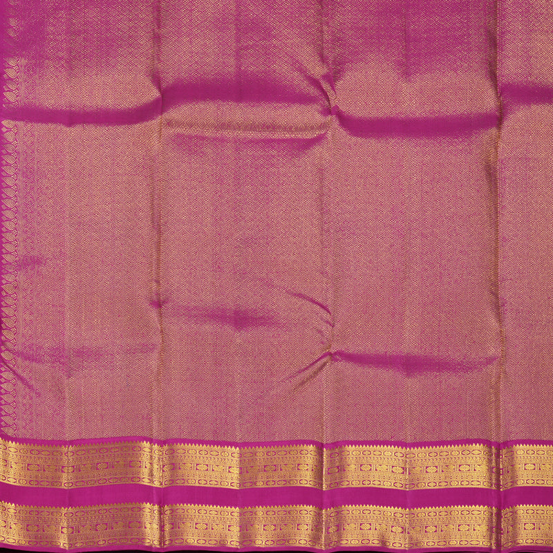 Hayagrivas Handloom Peacock Green Kanjivaram Silk Saree with Vadamalli Purple Border KBF602G3-1