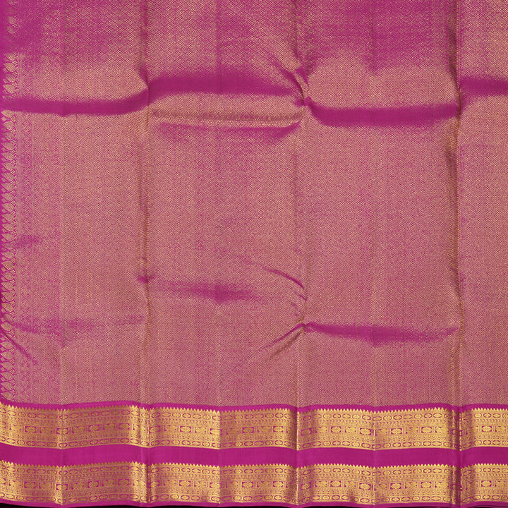 Hayagrivas Handloom Peacock Green Kanjivaram Silk Saree with Vadamalli Purple Border KBF602G3-1