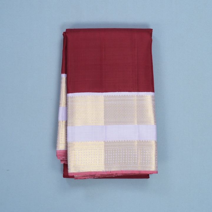 Hayagrivas Handloom Kum Kum Red Kanjivaram Silk Saree with Lilac Border KBF602G3-2