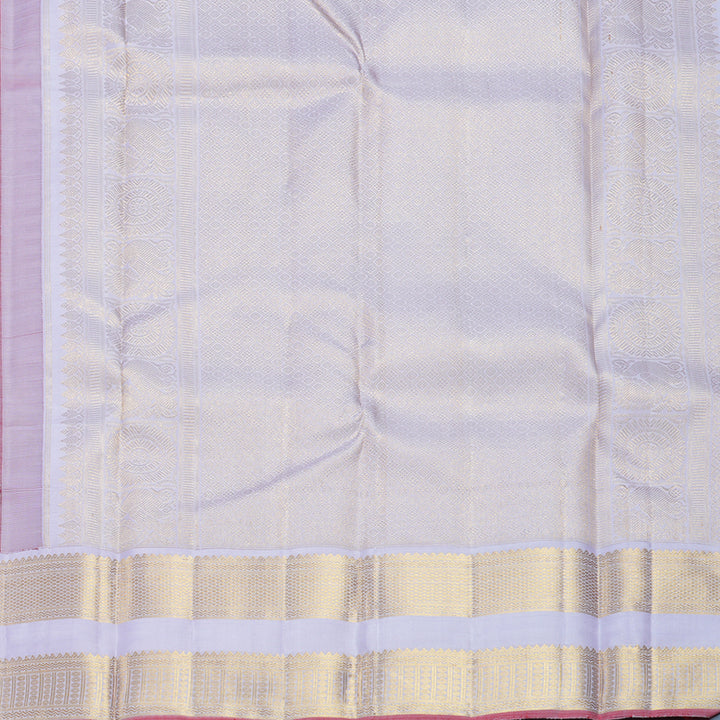 Hayagrivas Handloom Kum Kum Red Kanjivaram Silk Saree with Lilac Border KBF602G3-2