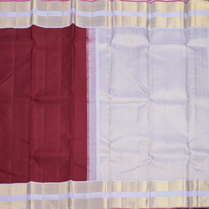 Hayagrivas Handloom Kum Kum Red Kanjivaram Silk Saree with Lilac Border KBF602G3-2