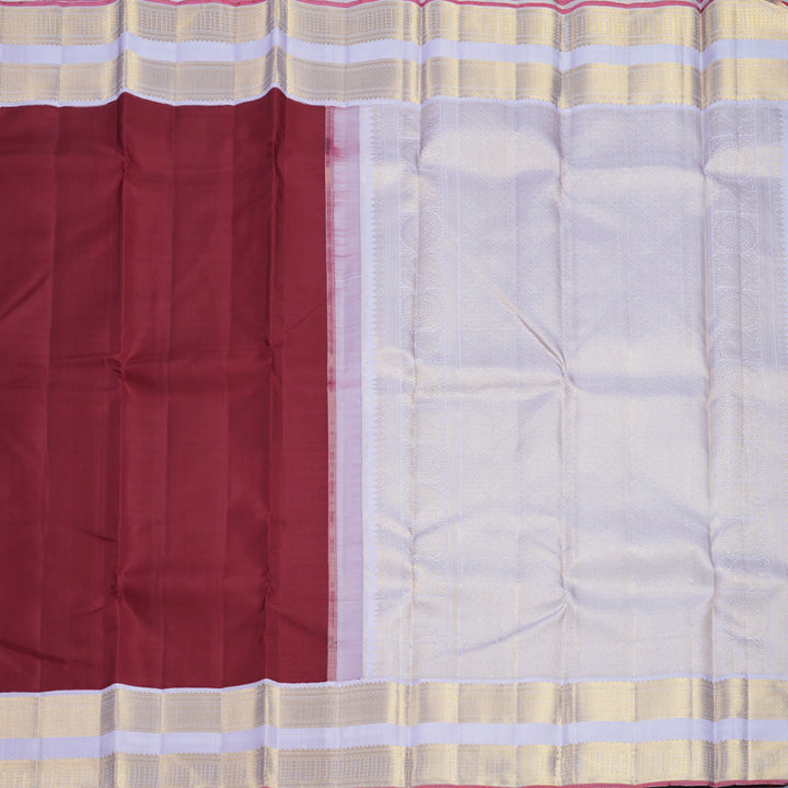 Hayagrivas Handloom Kum Kum Red Kanjivaram Silk Saree with Lilac Border KBF602G3-2