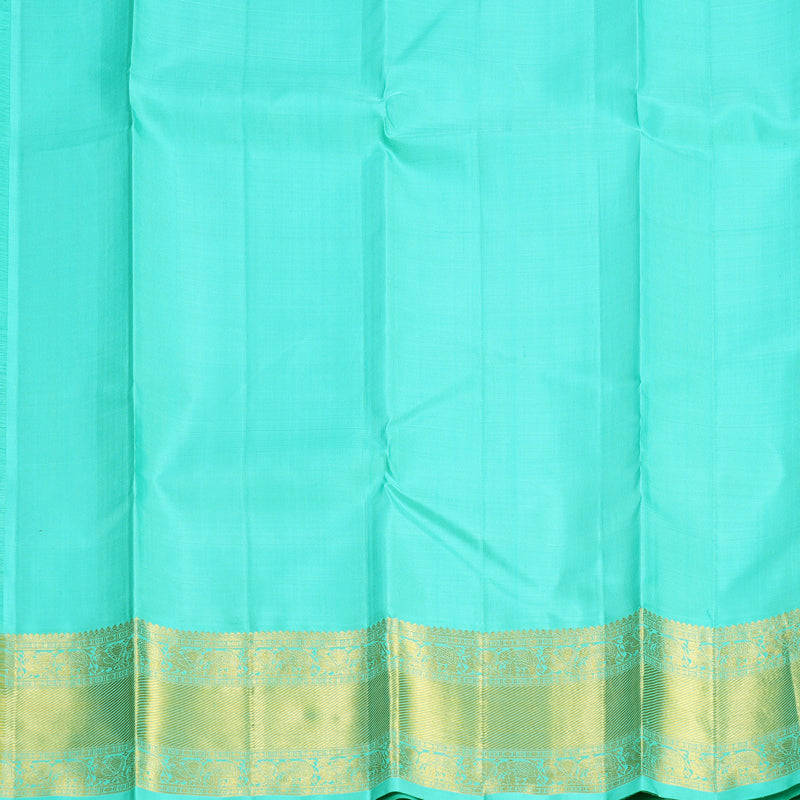 Hayagrivas Handloom Deep Blue Kanjivaram Silk Saree with Sea Blue Border KBF602G3-3