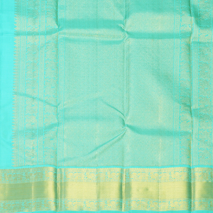 Hayagrivas Handloom Deep Blue Kanjivaram Silk Saree with Sea Blue Border KBF602G3-3