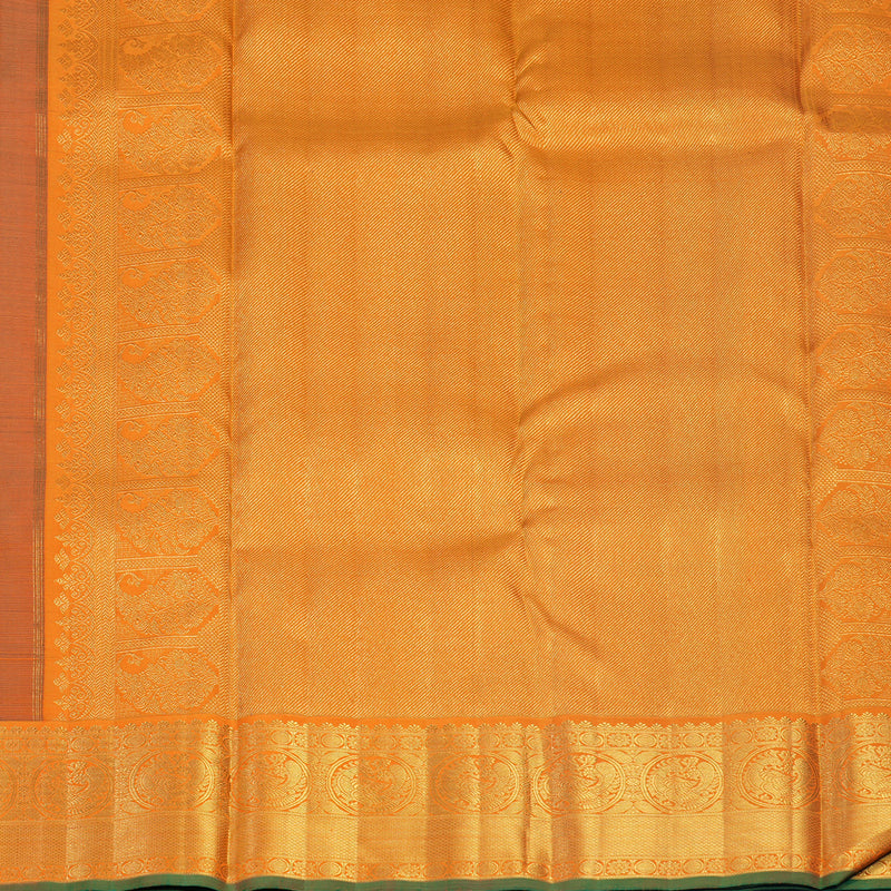 Hayagrivas Handloom Brinjal Purple Kanjivaram Silk Saree with Orange Border KBF602G4-1
