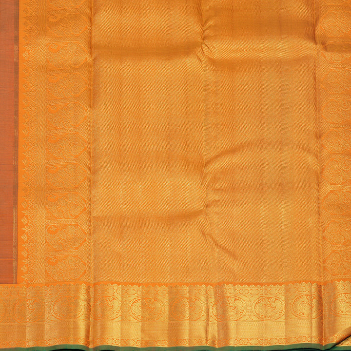 Hayagrivas Handloom Brinjal Purple Kanjivaram Silk Saree with Orange Border KBF602G4-1
