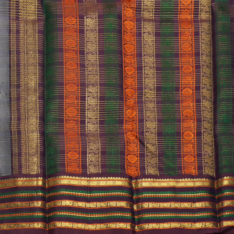 Hayagrivas Handloom Pastel Green Kanjivaram Silk Saree with Nagapazham Border KBF604G10-1