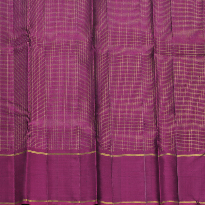 Hayagrivas Handloom Black Kanjivaram Silk Saree with Purple Border KBF604G13-1
